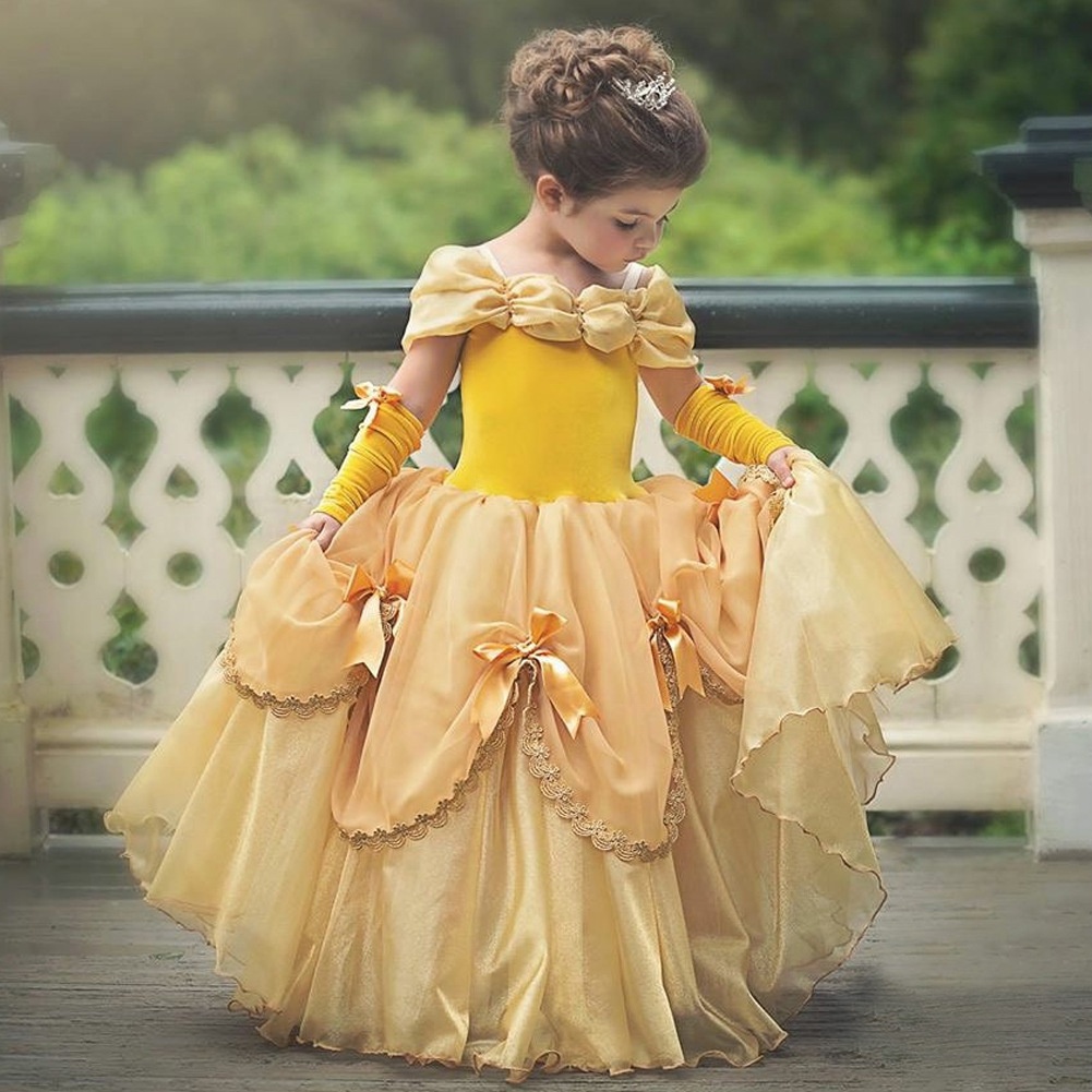 Autumn And Winter Children's Skirt Belle Princess Medium And Large Children's Dress Skirt Girls Dress Beauty And The Beast
