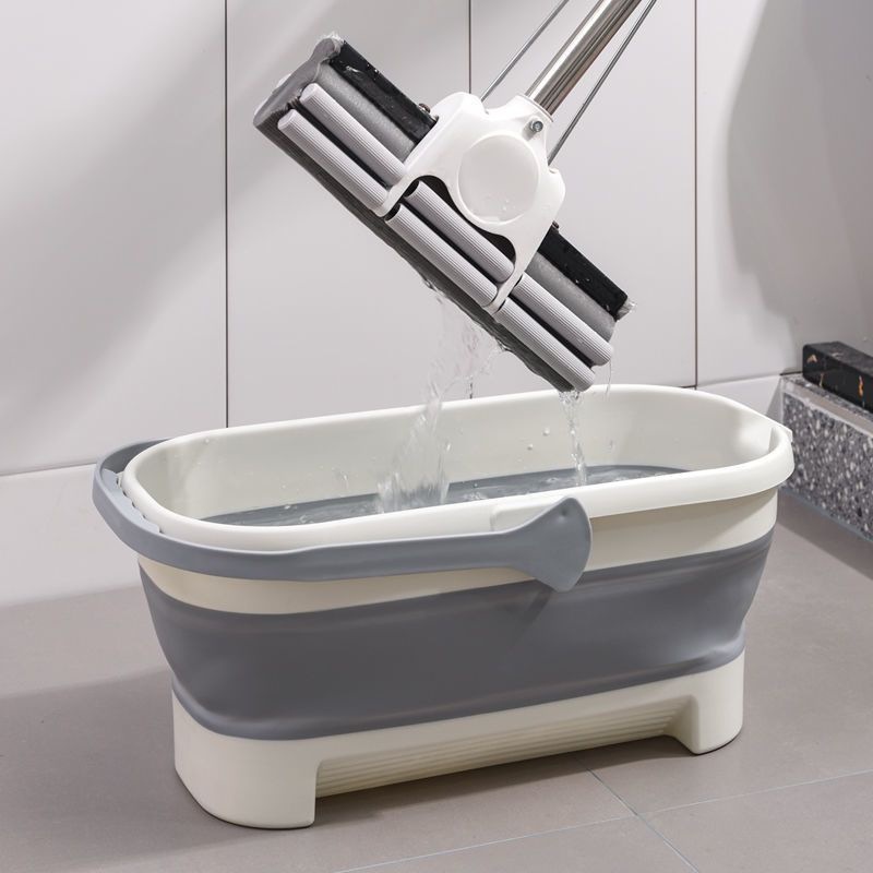 Folding Mop Bucket Household Portable Rectangular Car Wash Bucket Outdoor Portable Laundry Bucket Mobile Flat Mop Bucket