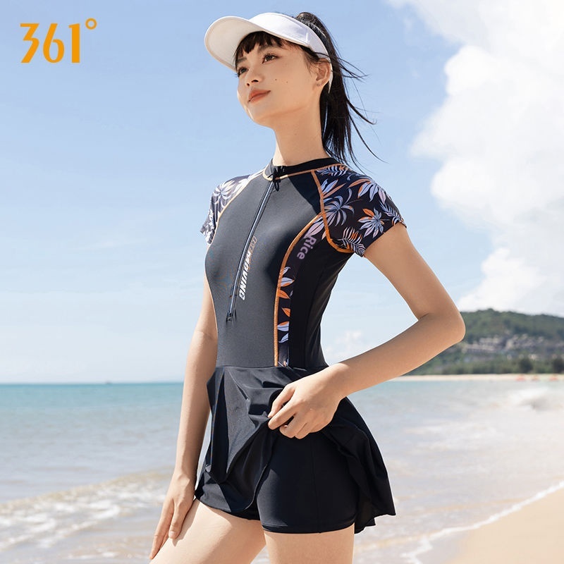 361 Swimsuit For Women One-piece Dress Professional Sports Hot Spring Swimsuit Conservative Girl Swimsuit Slimming
