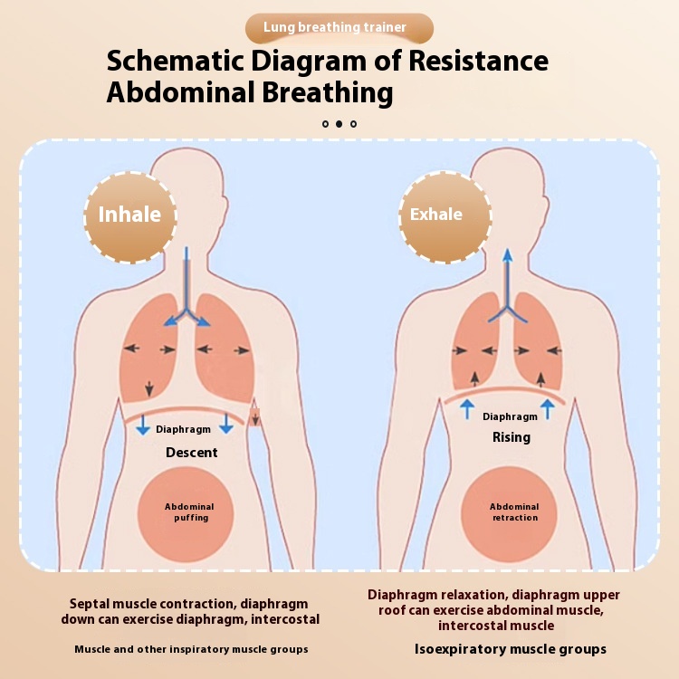 Fitness Trainer Portable Vital Capacity Abdominal Breathing Trainer Muscle Breathing Trainer