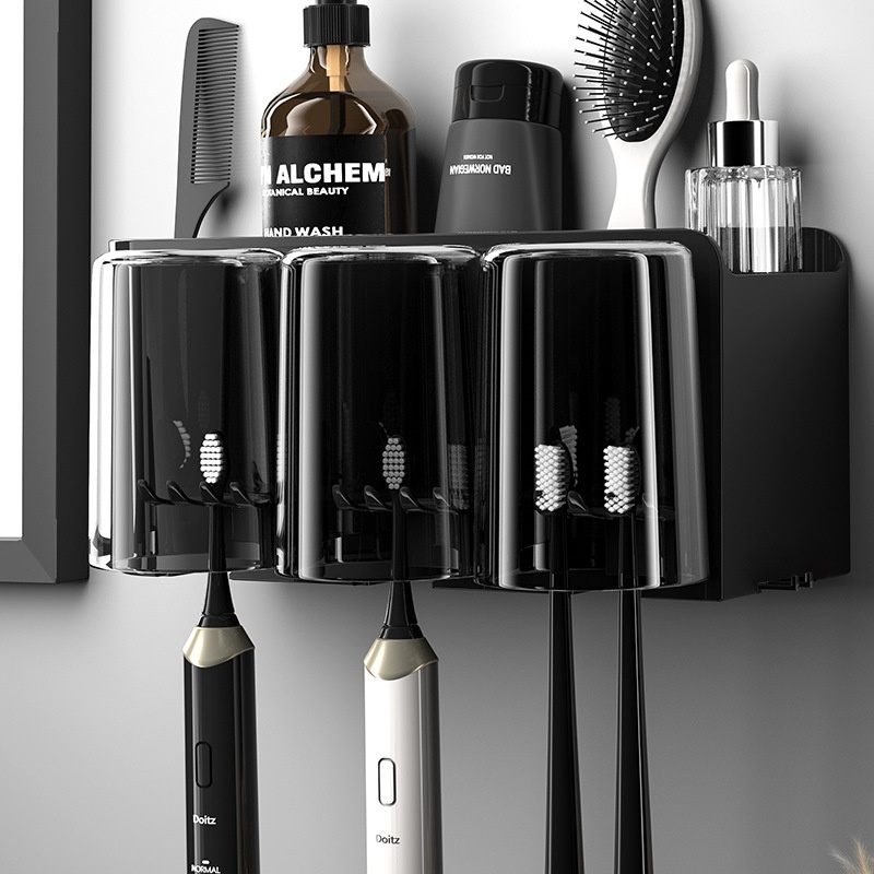 Toothbrush Shelf Bathroom Perforation-free Wall-mounted Storage Set