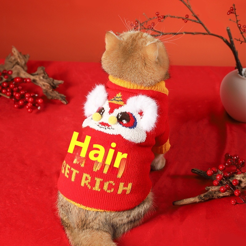 Cat Clothes Autumn And Winter Pet Winter Clothes Year Kitten Gradient Christmas Winter Warm Winter Cat Year Sweater