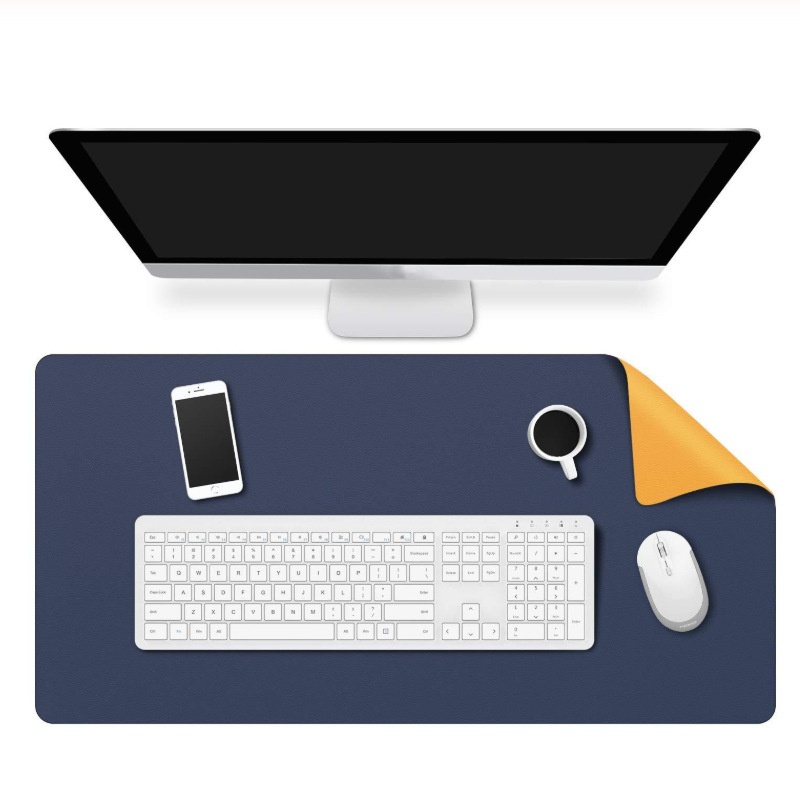 Double-sided Different Color Computer Desk Pad Leather Mouse Pad Plus Size Office Computer Desk Pad Keyboard Pad