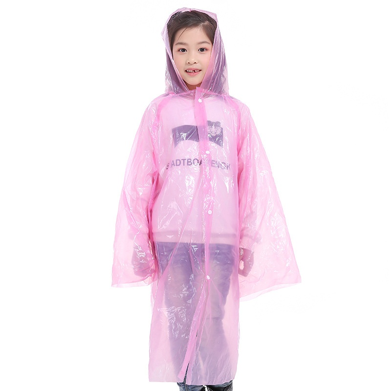 Qiahang Primary School Students Children's Camping Thickened Disposable Raincoat Rain Gear Outdoor Travel Poncho
