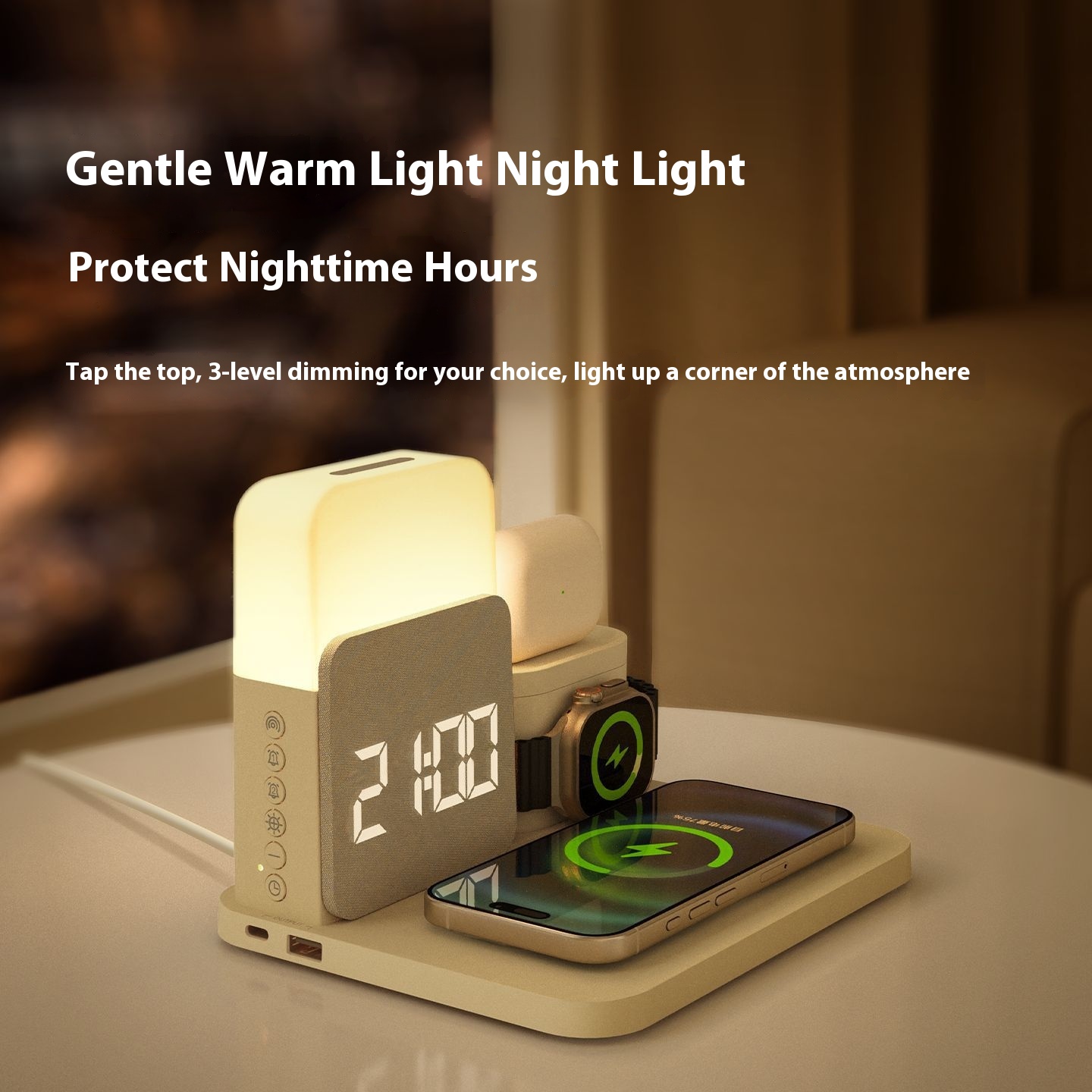 几光无线充电三合一蓝牙音箱音响无线充电底座分体无线充外出便携