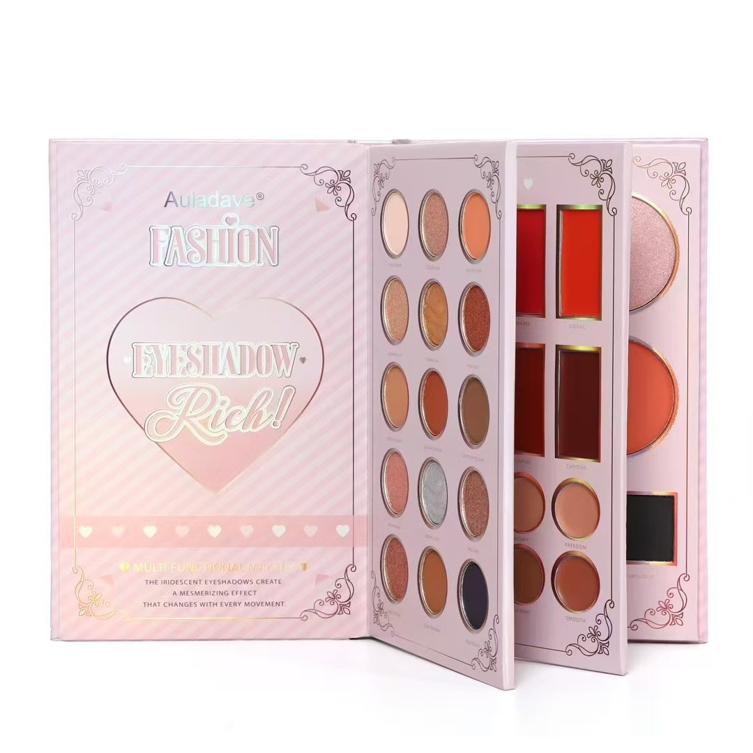 Foreign Trade Three-layer Makeup Eye Shadow Plate Book Book Milk Tea Eye Shadow Plate Jiugongge Eye Shadow Matte Pearl