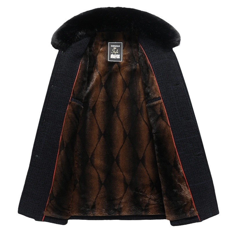 Grandpa Winter Coat Fleece-lined Thickened Chenille Men's Cotton-padded Coat Winter Cotton-padded Coat For Middle-aged And Elderly Men's Dad's Cotton-padded Coat