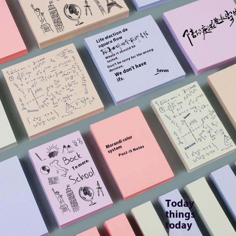 Morandi Colorful Sticky Notes Can Be Pasted With Hand-tearable Message Notes For Work And Study NTimes Sticky Notes