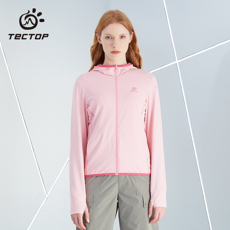 TECTOPOutdoor Women's Sun Protection Sports Windbreaker Skin Clothing Anti-ultraviolet Elastic Ice Silk Skin Clothing
