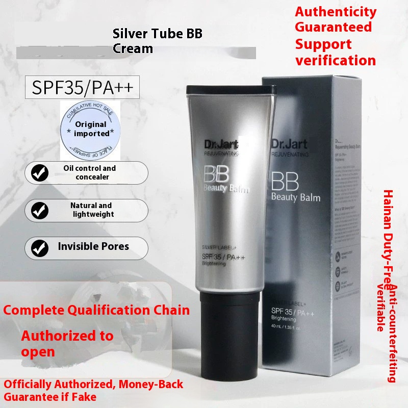 (Brand Authorization) South Korea Imported Tijiating Silver Tube Bb Cream Concealer Foundation Flagship Moisturizer