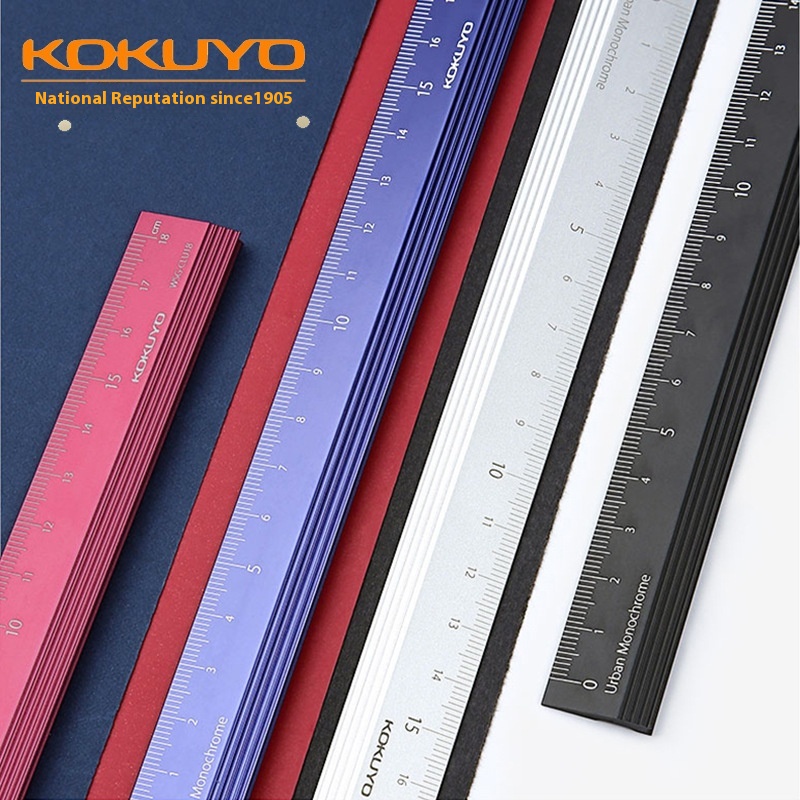 Japan's Kokuyo National Reputation Aluminum Ruler Multifunctional Student Examination Urban Impression Durable Scale Clear Marking Ruler