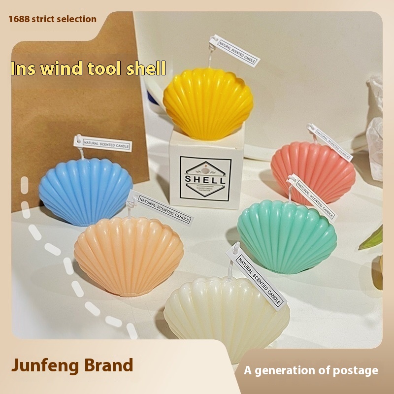 Korean Niche Creative Shell Candle Small Fresh Handmade Souvenir Smokeless Aromatherapy Candle Photo Props - 1