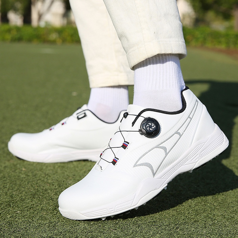 Golf Shoes For Men And Women,Outdoor Shoes,Automatic Rotating Sports Shoes,Shoelaces,Anti-skid,Spikeless And Waterproof Shoes