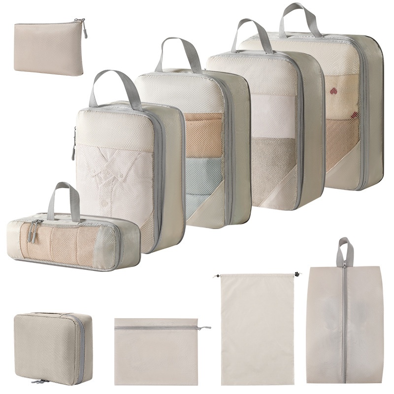 Travel Storage Bag Compression Ten-piece Set Digital Toiletries Cosmetics Storage Bag Clothes Shoes Luggage Travel Bag