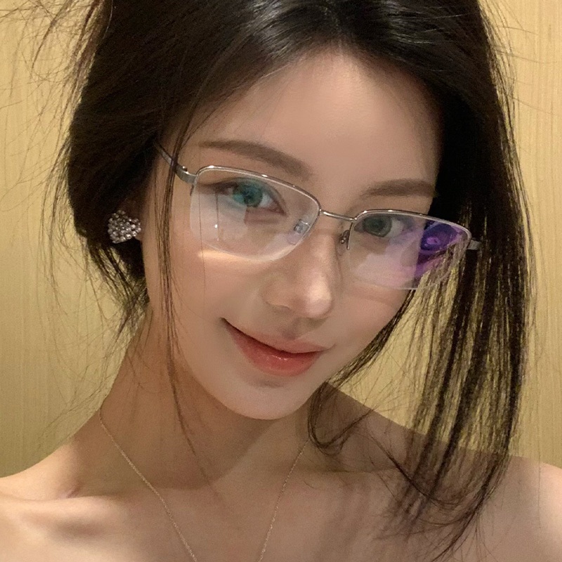 Japanese Pure Titanium Half-frame Myopia Glasses Frame Men's Business Glasses Height Glasses Frame Titanium Frame Ultra-light Boss Glasses Frame