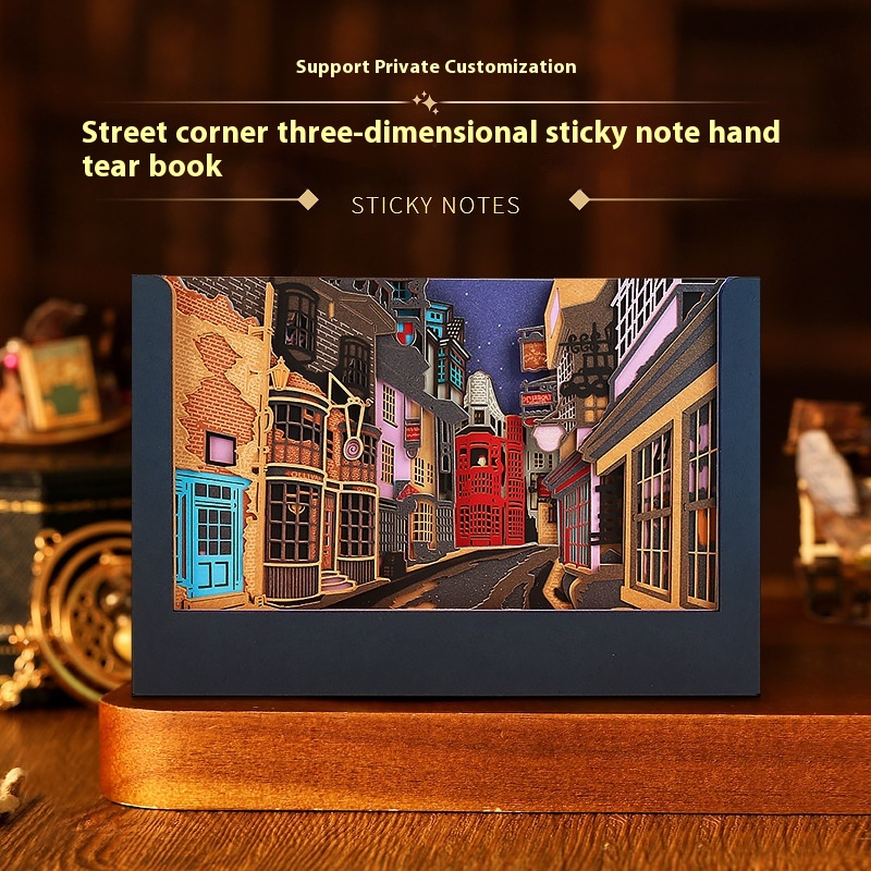 Harry Potter Diagon Alley3 DStereo Notepad Paper Sculpture Creative Gift Hand-torn Notepad Decorative Ornaments