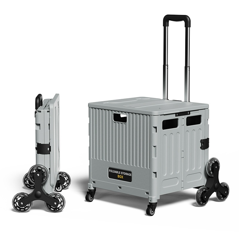 Household Multi-function Shopping Cart Small Pull Cart Light Portable Folding Shopping Cart Pull Rod Trailer Stall Camping Trolley