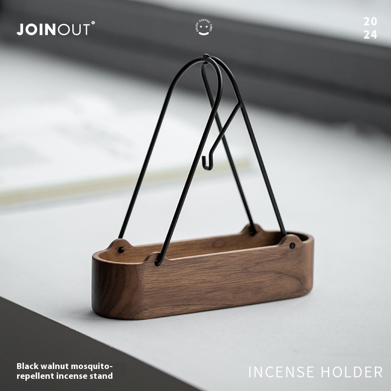 Patented Outdoor Mosquito Coil Rack Black Walnut Metal Portable Hanging Portable Incense Basket Camping Sandalwood Mosquito Coil Box