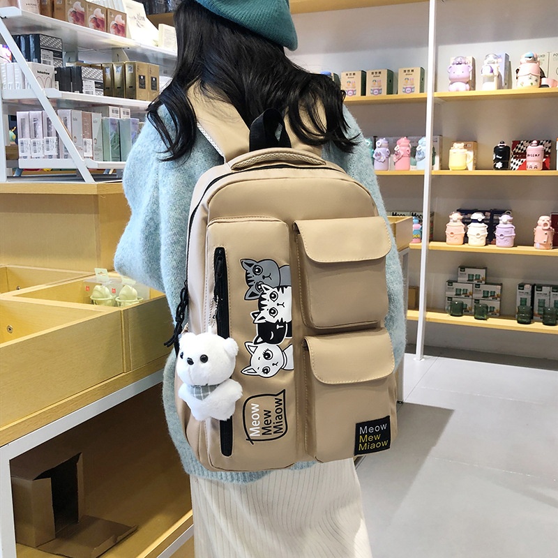 Schoolbag Female High School Backpack Lightweight High-end Sexyy Middle School Junior High School Student Small Fresh Simple Backpack