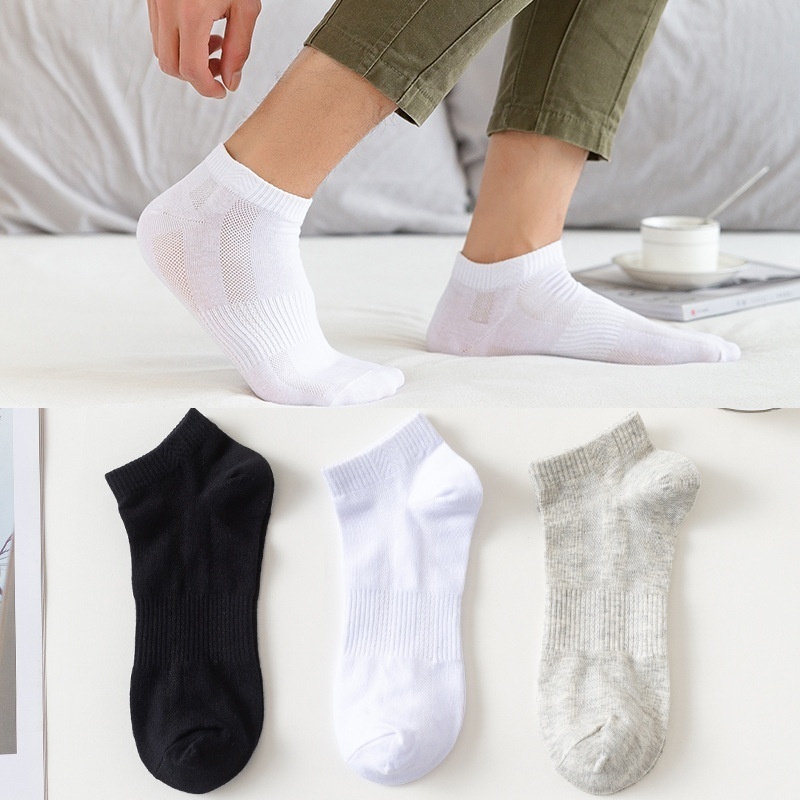 Spring And Summer Mesh Boat Socks Men All-match Solid Color Socks Men Waist Breathable Low-top Short Socks Cotton Socks