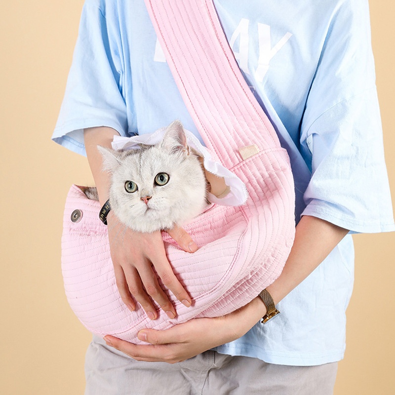 Pet Bag Portable Outing Cat Dog Backpack Messenger Shoulder Bag Cat Bag Canvas Small Dog Cat Bag