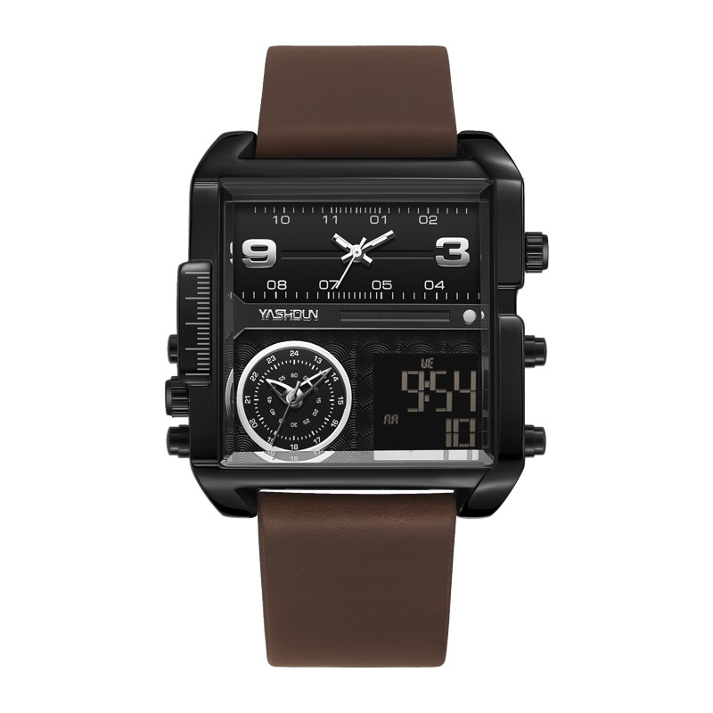 YASHIDUN Brand Watch Multi-functional Men's Watch Large Dial Men's Watch Genuine Leather Foreign Trade Watch Men's