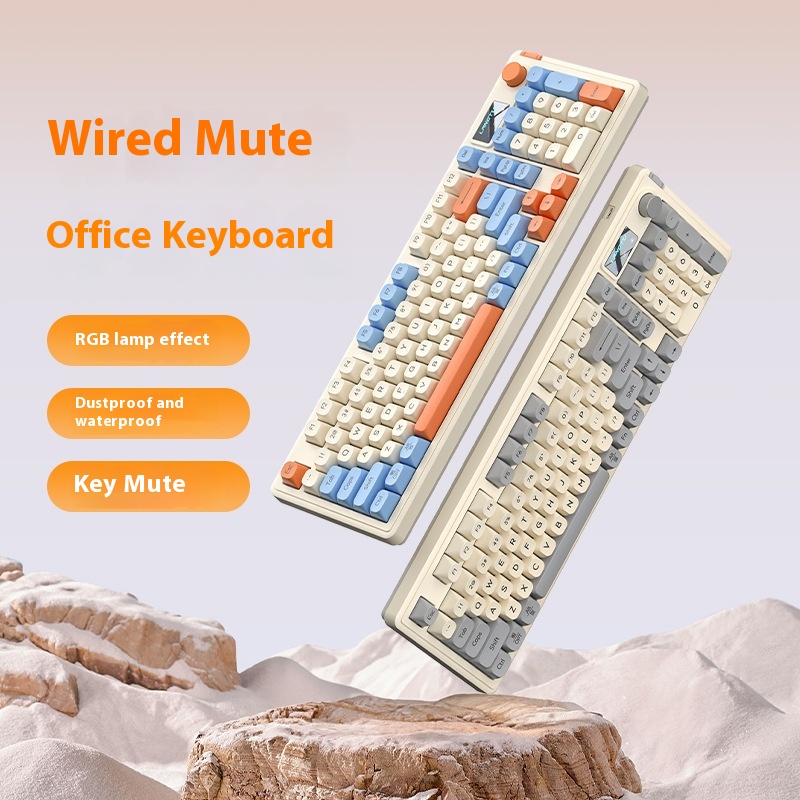 Langtu L98 Wired Silent Office Keyboard Mechanical Feel RGBLight Effect Game Competition High Value Keyboard