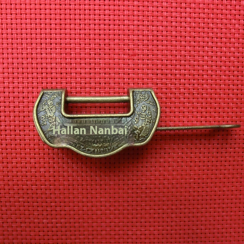 Antique Lock Retro Small Lock To Make Old Box Box Key Lock Horizontal Copper Lock Old-fashioned Anti-theft Decorative Password Lock