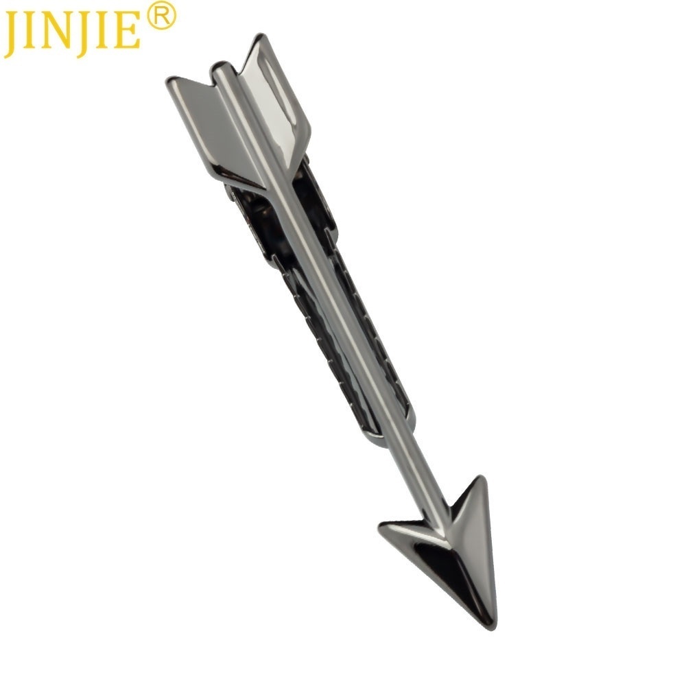 Gun Black Bow And Arrow Shape Metal Tie Clip Men's Business Casual Tie Clip Korean Tie Clip