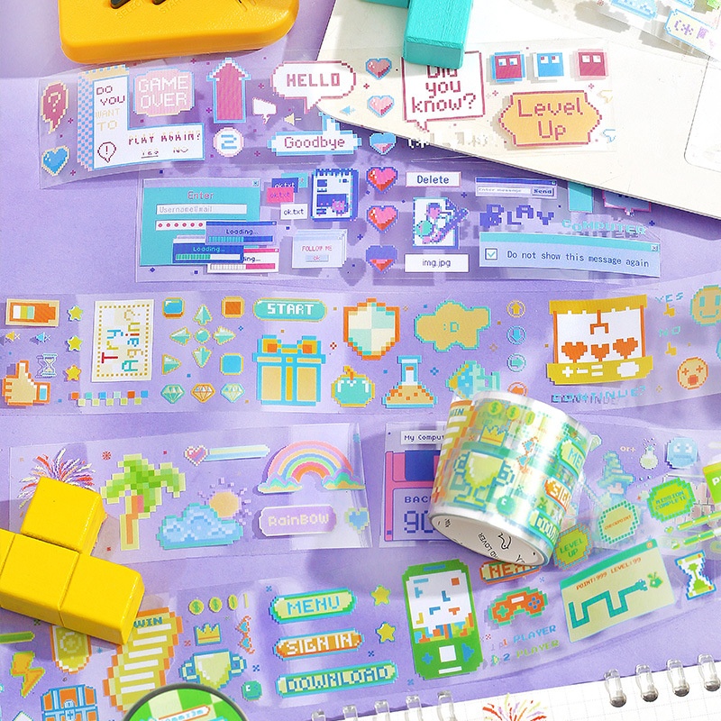 Lover Of Letters P E T Tape Pixel Bobo Le Series Korean Cute Hand Account D I Y Decorative Collage