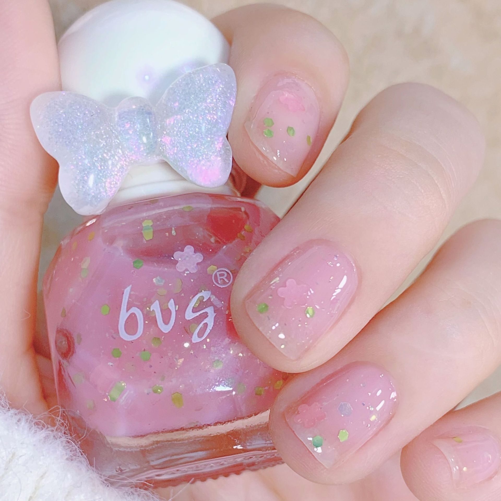 BVGPearlescent Water-based Nail Polish Summer Whitening Free Baking Tearable Bright Color Nail Polish Frosted Nail Polish