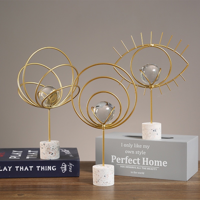 Metal Personality Abstract Crafts Porch TVCabinet Wine Cabinet Office Desktop Model Room Decoration Furnishings