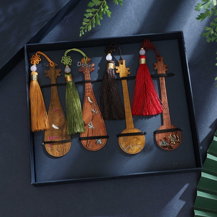 Classical Creative Pipa National Style High-end Exquisite Teacher's Day Gift Commemorative Chinese Style Bookmark Gift Set