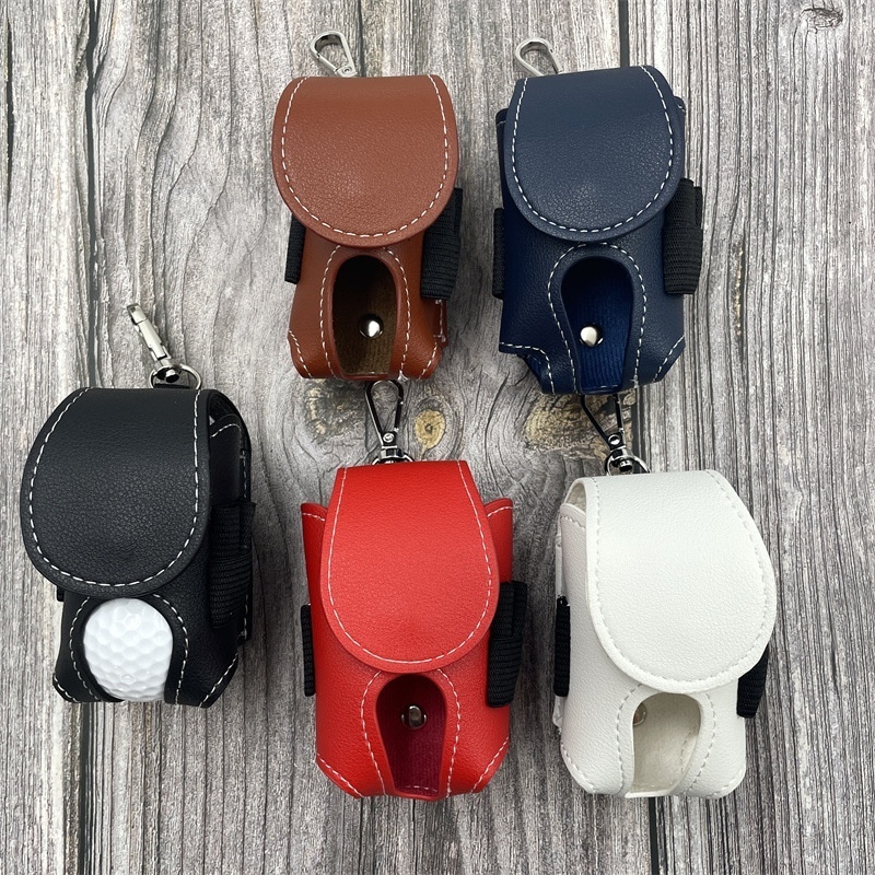 Japanese And Korean Leather Golf Bag Waist Hanging Glof Ball Bag Waist Hanging Small Waist Bag Leather Golf Bag
