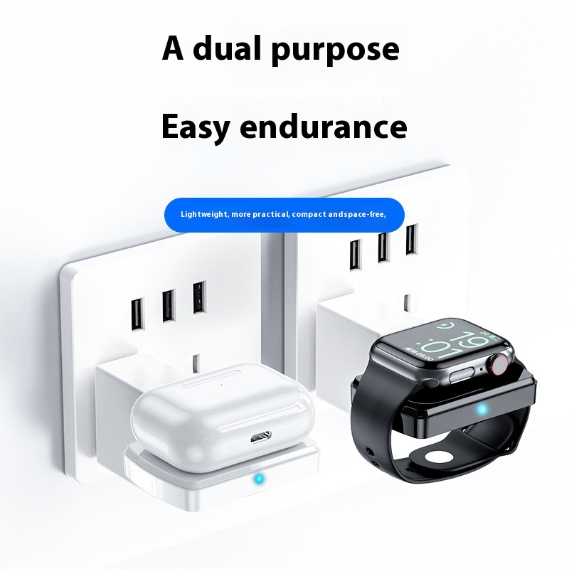2 In1 Magnetic Wireless Charger For Apple Air Pods2 IWatch7/6/SE/5/4/3/2/1