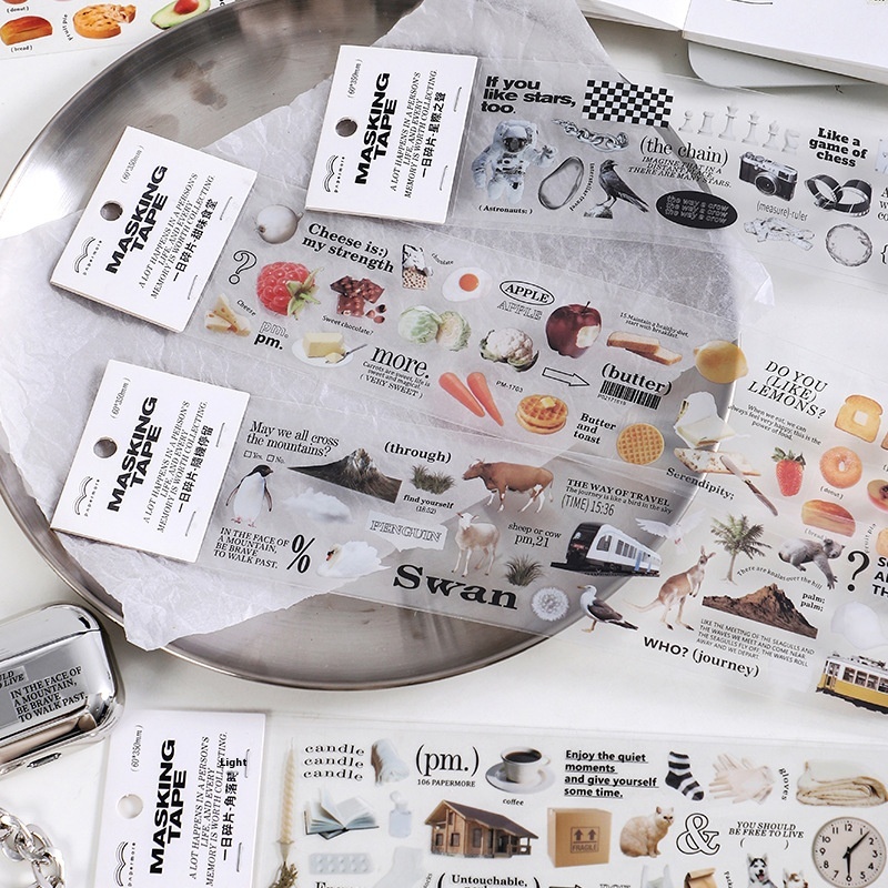 Paper More P E T Strip Tape One-day Fragment Series Creative Personalized Style Material Stickers4 Types