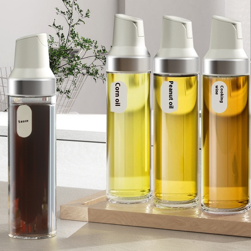 Oil Pot Automatic Opening And Closing Cover Glass Oil Pot Seasoning Bottle Gravity Kitchen Leak-proof Oil Bottle Vinegar Bottle Seasoning Bottle Oil Pot
