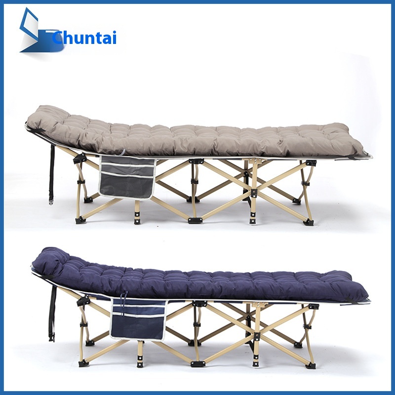 Folding Single Bed Office Lunch Break Bed Folding Simple Adult Ten-leg Bed Nap Bed Flat Round Square Tube Folding Bed