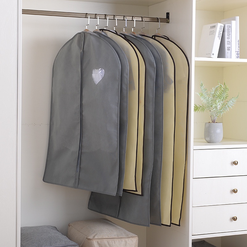 Upgraded Thickened Non-woven Love Clothing Dust Cover Storage Hanging Bag Coat Sealed Bag Suit Protection Bag
