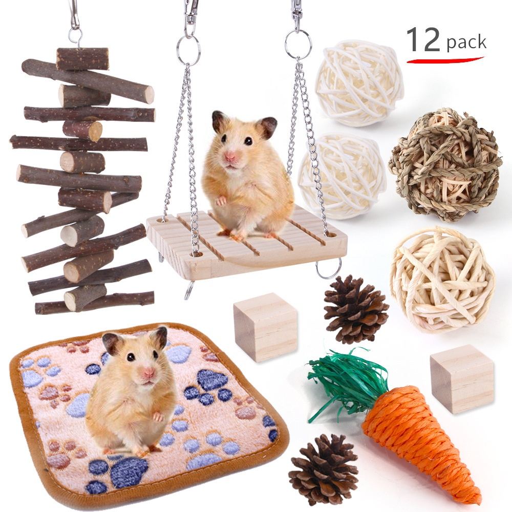 Strictly Selected Hamster Toy Grass Ball Set Pet Rabbit Guinea Pig Play Grinding Supplies