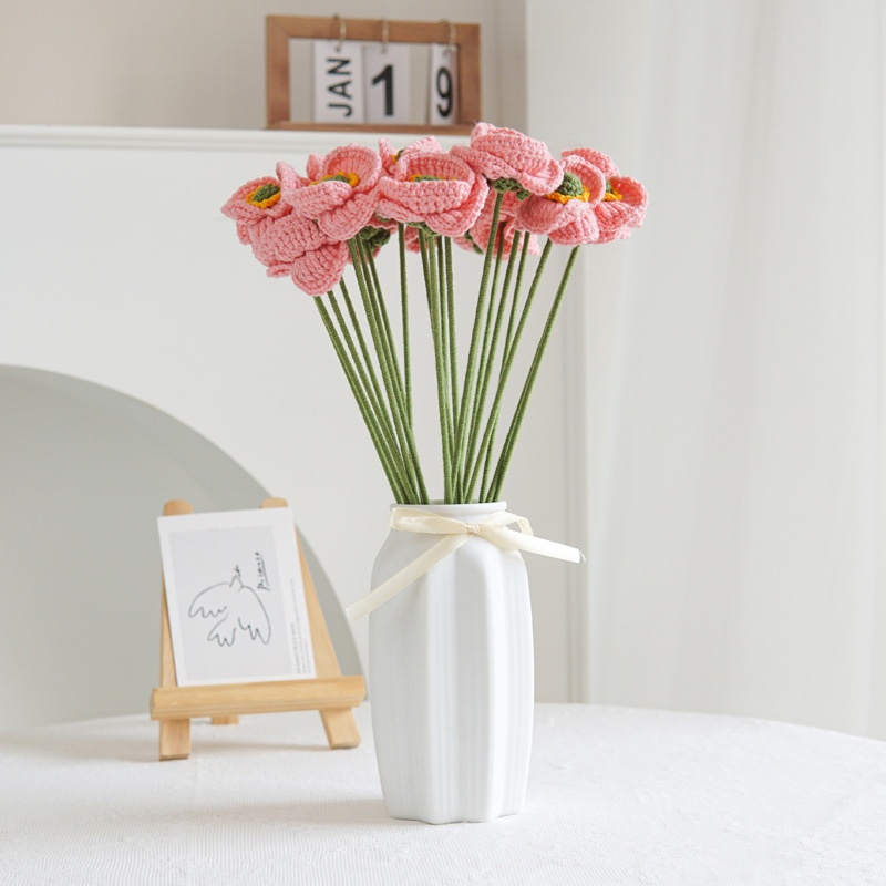 Hand-crocheted Poppy Immortal Flower