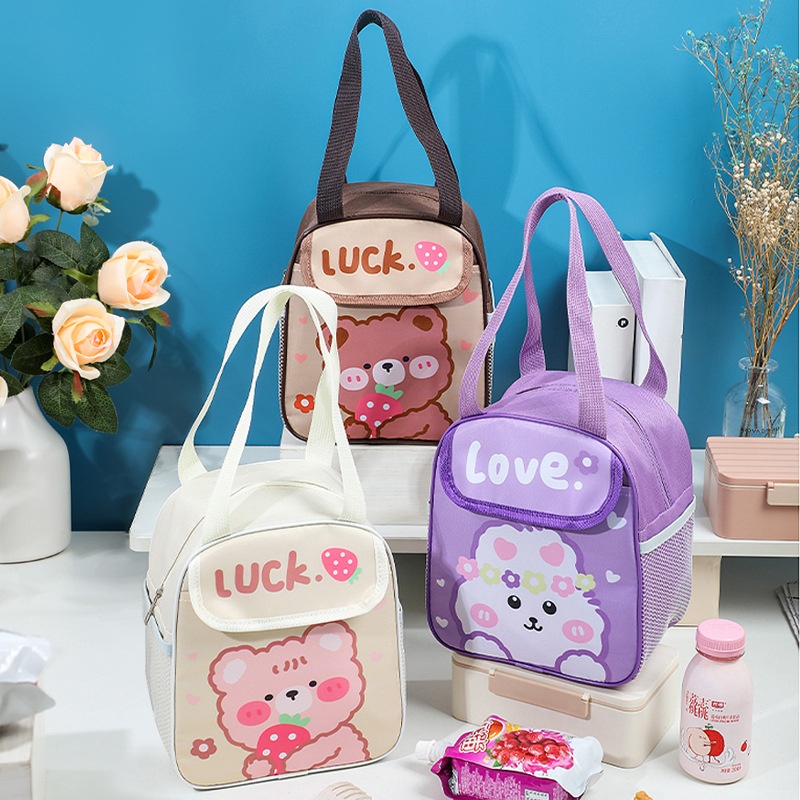 Cartoon Lunch Box Bag,Portableulated Bento Bag,Suitable For Students Bringing Lunch