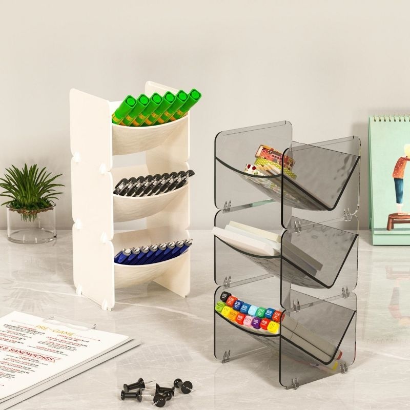 Desktop Plastic Rack Transparent Tea Bag Storage Box Student Dormitory Simple Storage Rack Capsule Coffee Storage Rack