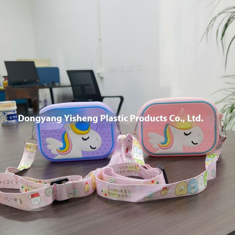 Cartoon Silicone One-piece Unicorn Coin Purse Outdoor Children's Crossbody Silicone Small Bag