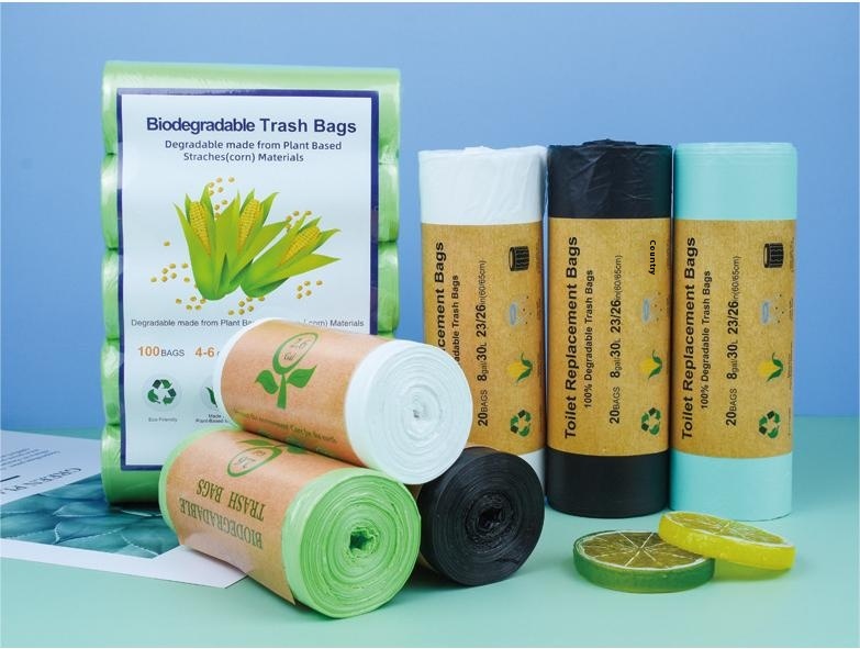 Biodegradable Garbage Bags Thickened And Enlarged Starch-based White Cleaning Bags Point-break Storage Bags