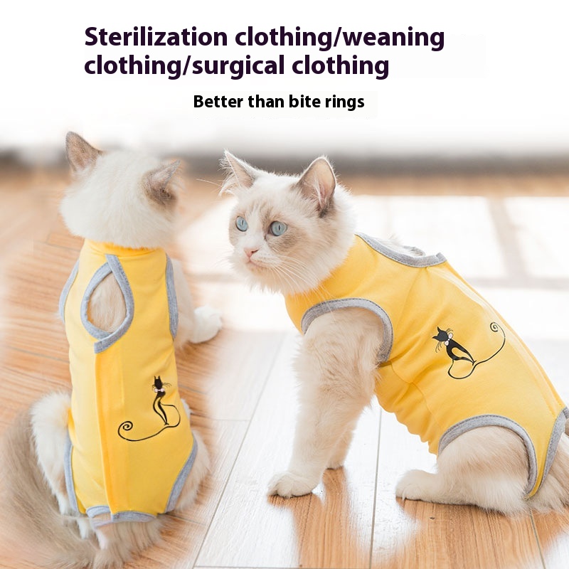 Four Seasons Anti-licking Sterilization Clothes Surgical Clothes Female Cat Weaning Clothes Cat Thin Cat Clothes Pet Cat Dog Four-legged Clothes