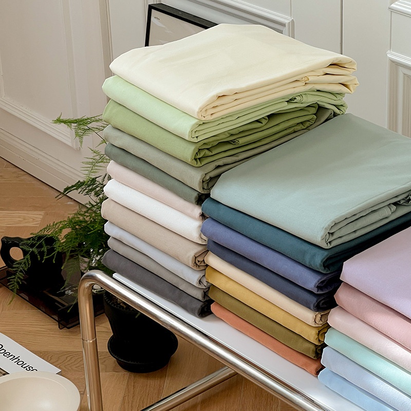 Pure Cotton Sheets Pure Cotton Duvet Cover Single Piece Solid Color Pillowcase Single Piece Fitted Sheet Dormitory Bedding