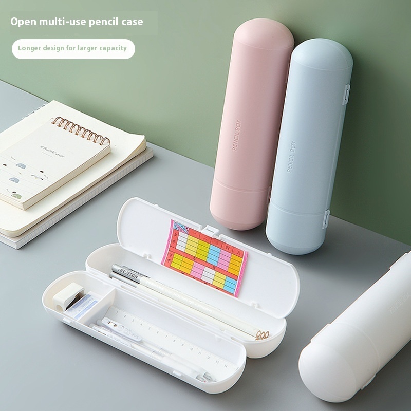 Pencil Case Plastic Pencil Case Primary School Student Pencil Case Simple Style High-end Sense Stationery Box Children's Pencil Case