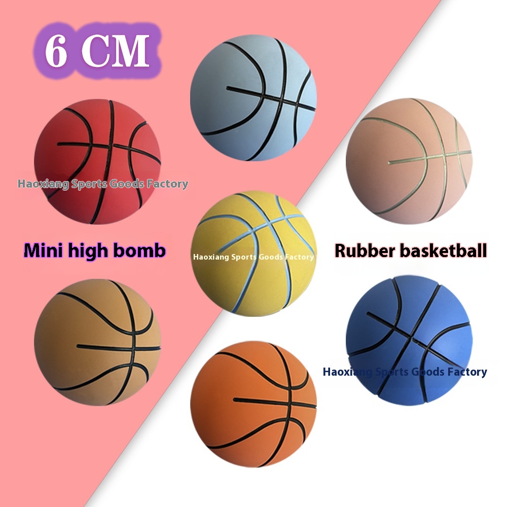 6cm Ultra-high Elasticity Mini Rubber Small Basketball Decompression Hollow Elastic Ball Children's Toys M I N I Basketball