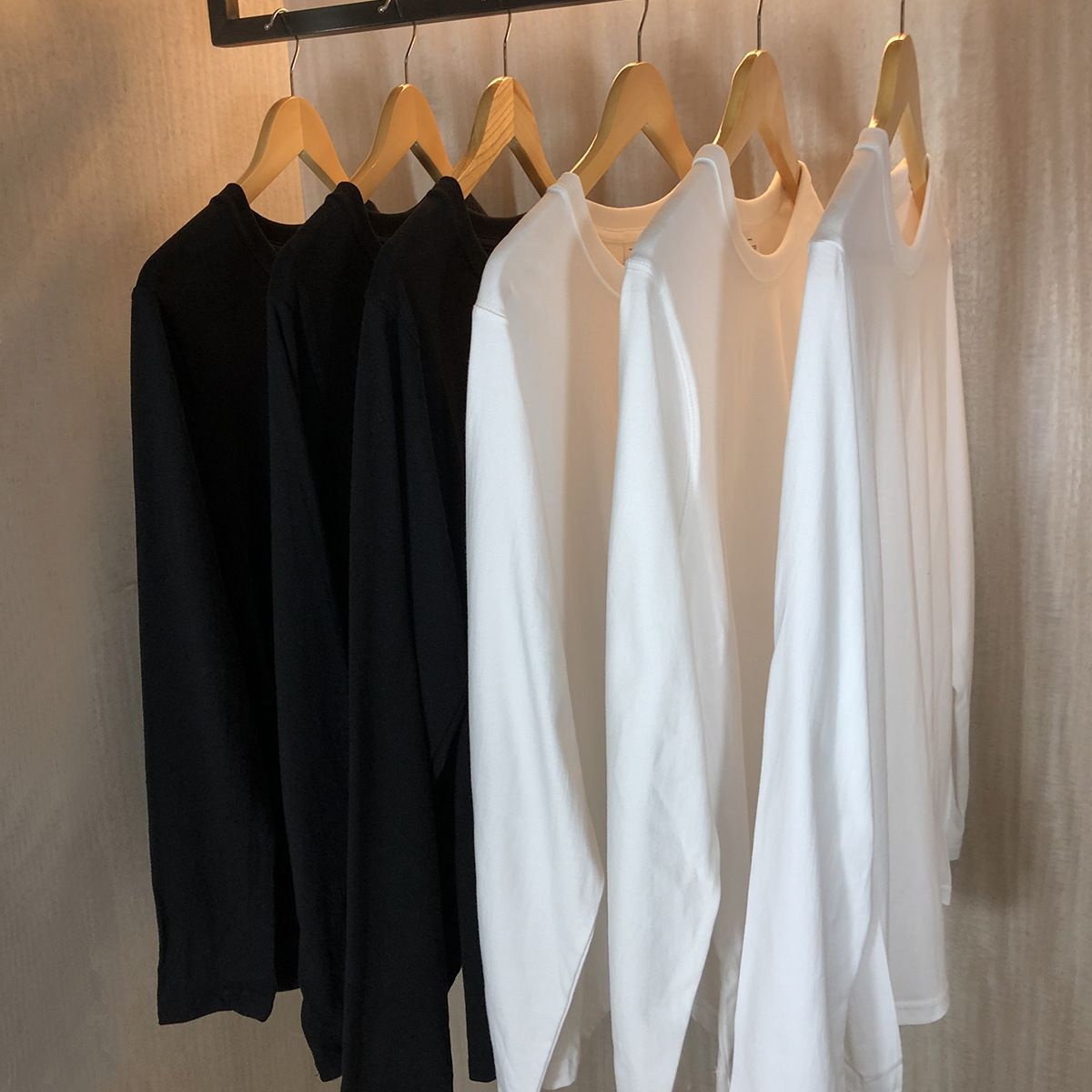 200g Xinjiang Long-staple Cotton Men's Long-sleeved T-shirt Blank Bottoming Shirt Round Neck High Quality One Piece79400